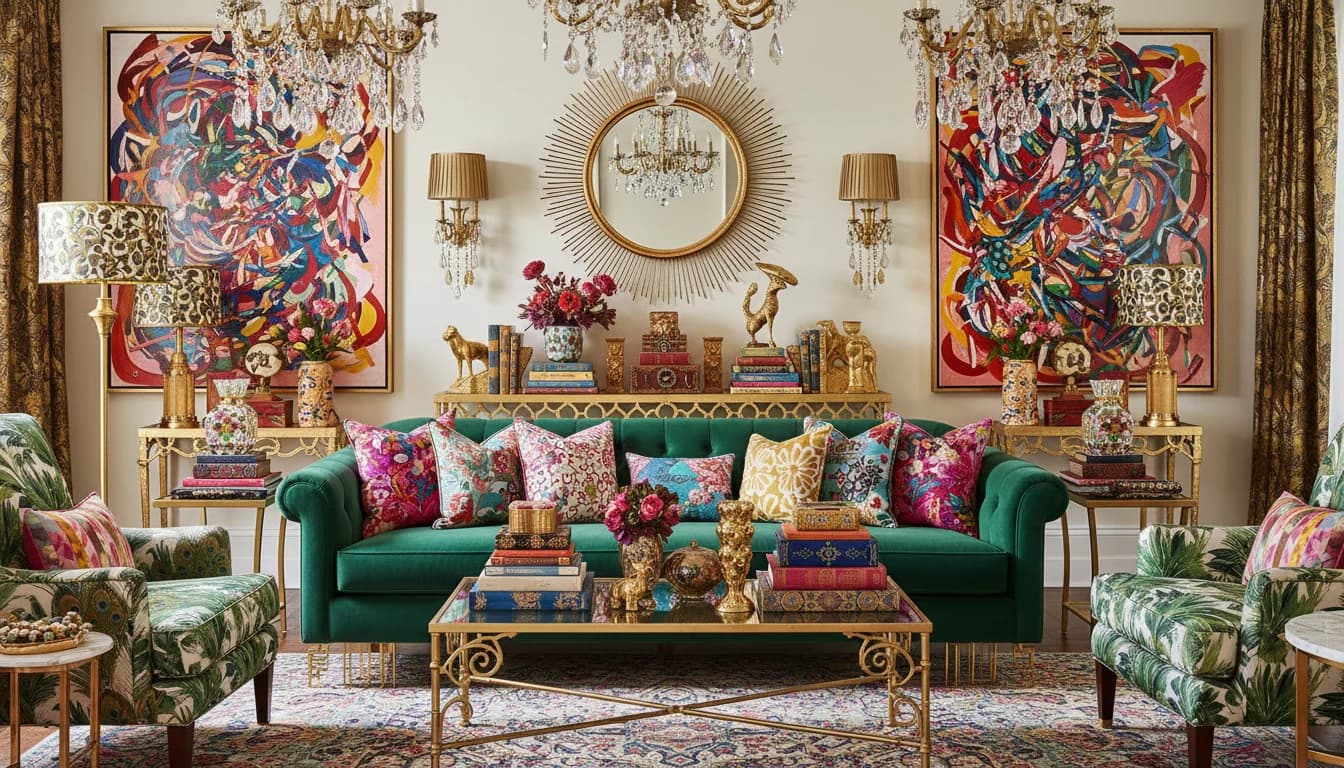 Bold colorful interior decoration with vibrant colors - AI Decoration App